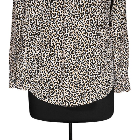J. Crew Women's Shirt Button Up Animal Print Silk Long Sleeve Blouse Top Size S - Picture 8 of 9